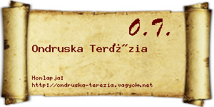 Ondruska Terézia névjegykártya
